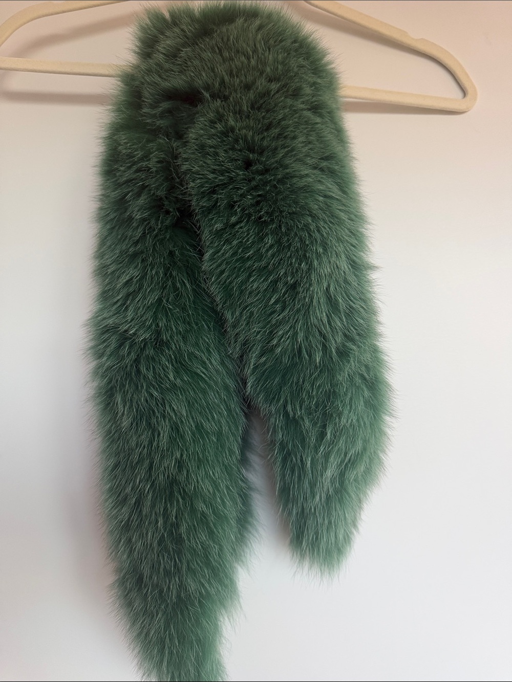 Luxurious Green Real Fur Scarf